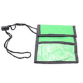Blank Green Neck Wallet Event Badge holder Pouch